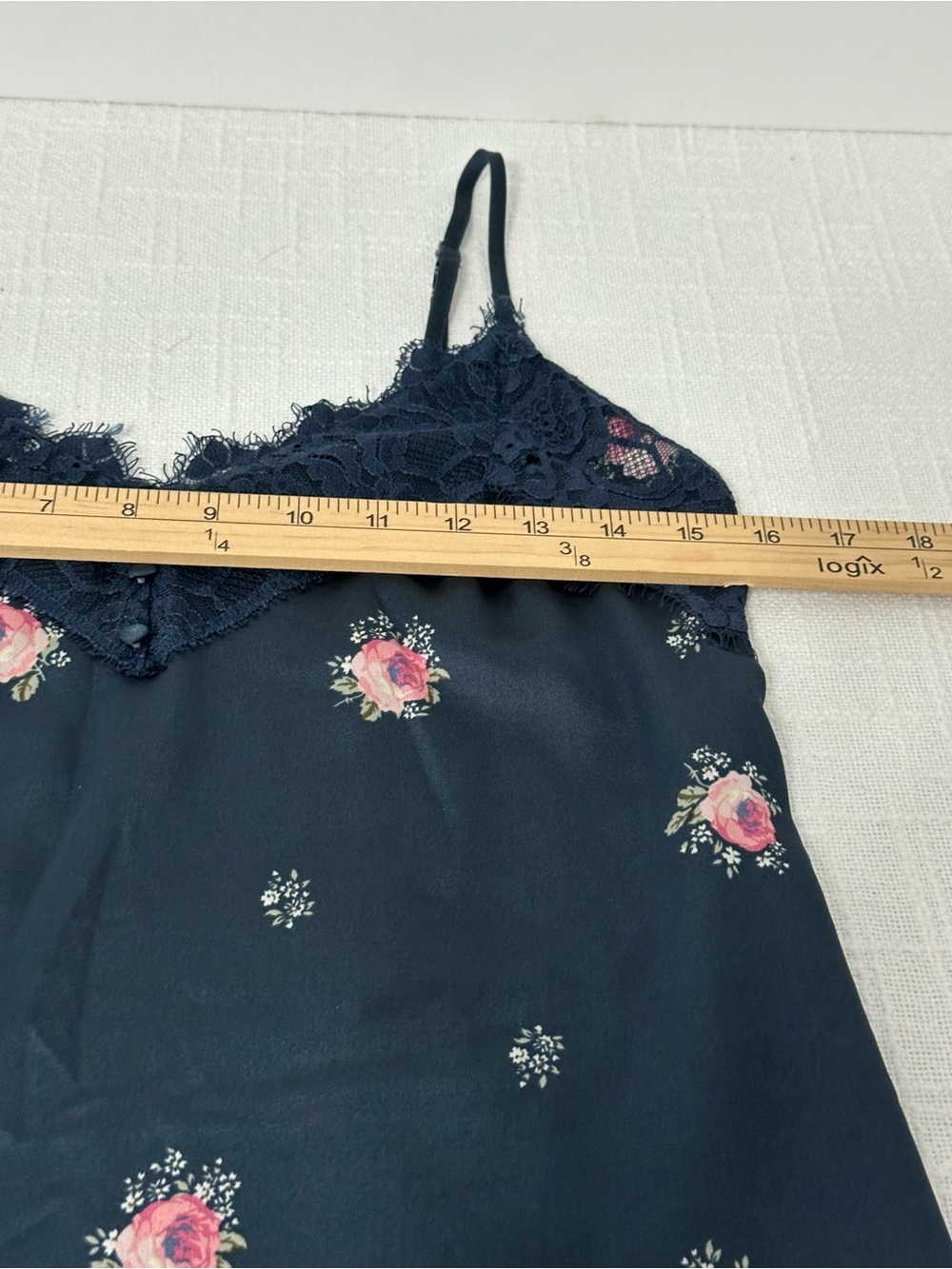 Abercrombie & Fitch Lace Trim Slip Dress XS Dark Floral Whimsigoth Fairy Grunge - Picture 5 of 10
